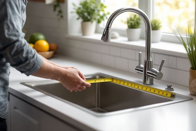 how to measure kitchen sink