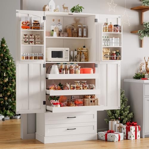 ONBRILL 71" Tall Farmhouse Kitchen Pantry Cabinet