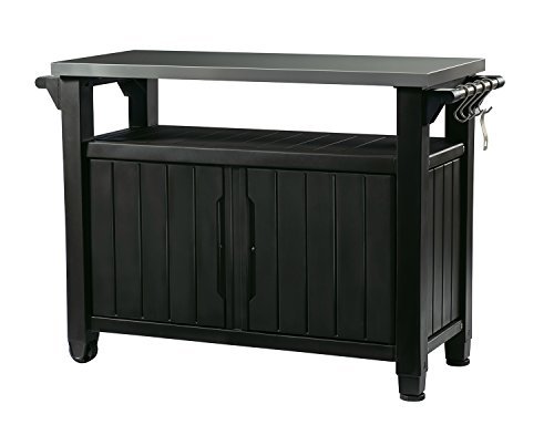 Keter Unity XL Portable Outdoor Table with Stainless Steel Top