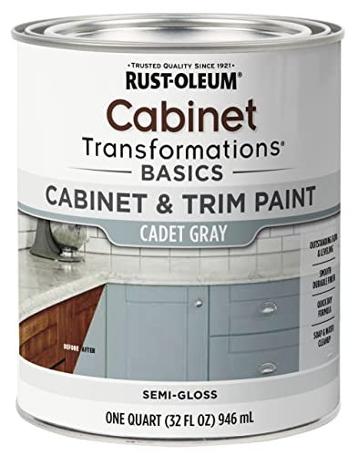 Rust-Oleum 372009 Transformations Basics Cabinet & Trim Paint, Quart, Cadet Gray