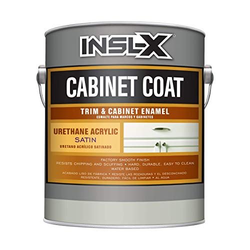 INSL-X Cabinet Coat - Urethane Acrylic Satin Sheen Enamel Cabinet Paint, White, 1 Gallon