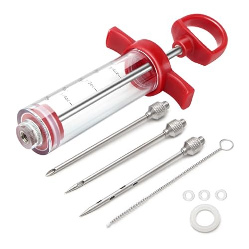 Meat Injector, 1-oz Plastic BBQ Marinade Injector Kit