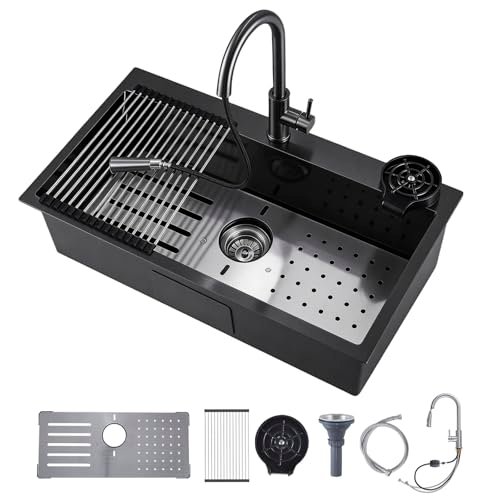 30 Inch Kitchen Sink, 304 Stainless Steel Sink, Single Bowl, Drop In Kitchen Sink with Complete Set