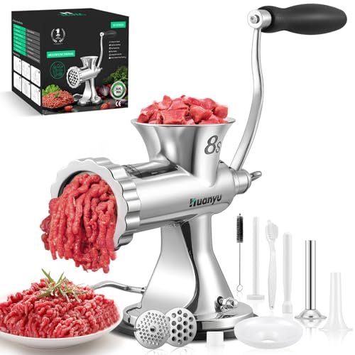 Huanyu Manual Meat Grinder Heavy Duty Stainless Steel Hand Crank Machine
