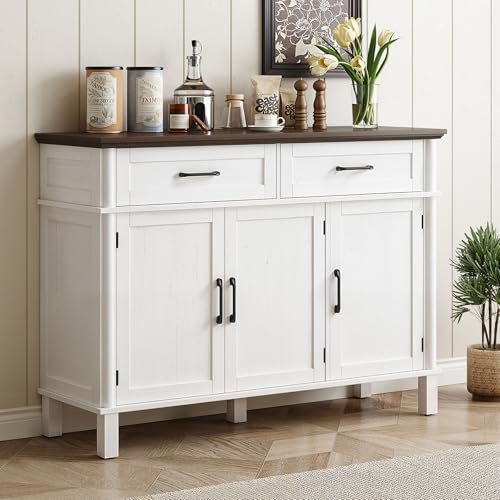 48 Inches Buffet Cabinet with Storage, Farmhouse Sideboard Buffet