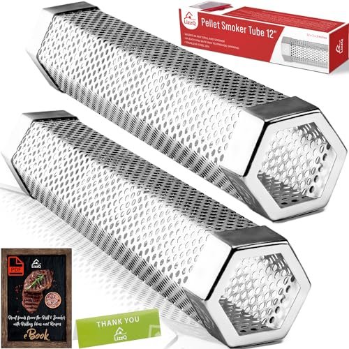LIZZQ Premium Pellet Smoker Tube 12" (Set of 2) 5 Hours of Billowing Smoke