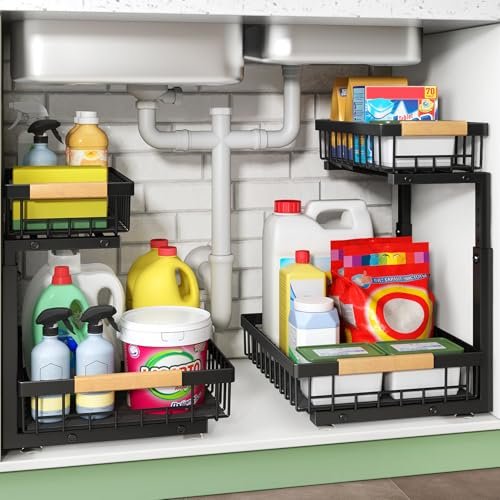 Kitstorack Under Sink Organizer, 2 Tier Under the Sink Storage