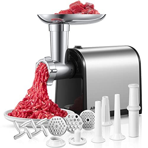Electric Meat Grinder, Sausage Stuffer with 3 Sausage Tubes, 2 Blades, 3 Plates, 3200W Max