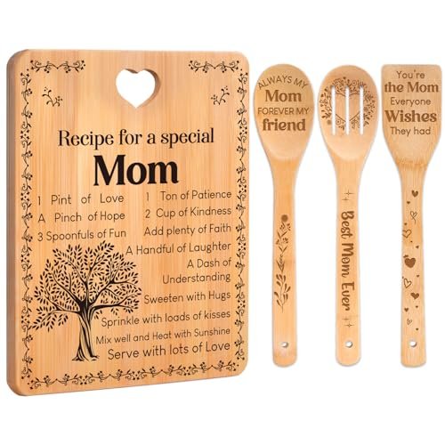 Gifts for Mom - "Recipe for a Special Mom" Mom Birthday Gifts Cutting Board Set