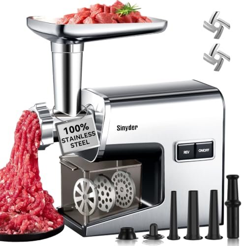 Sinyder 3000W Electric Meat Grinder 304 Stainless Steel Heavy Duty Mincer