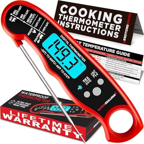 Alpha Grillers Instant Read Meat Thermometer Digital, Cooking, Food, Grill