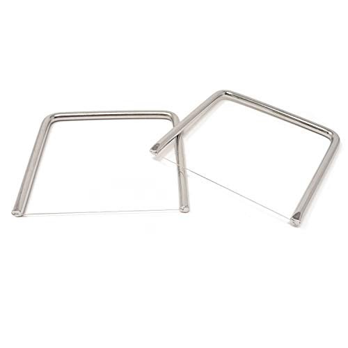 Honbay 2PCS Stainless Steel Butter Cheese Wire Cutters Slicers Knives for Kitchen (small)