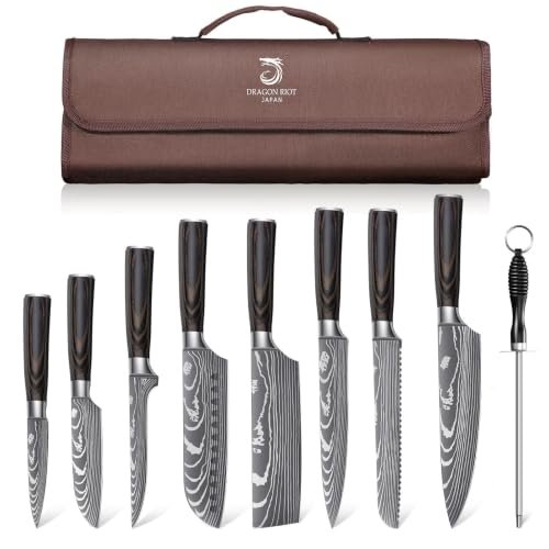 DRAGON RIOT Damascus Kitchen Knife Set