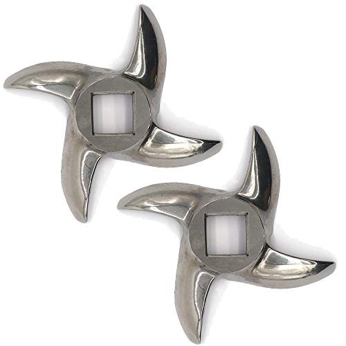 2 Pcs #12 Meat Grinder Blade Stainless Steel Knife Cutter Replacement for Grinders