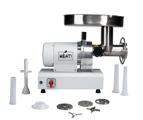 MEAT! 1 HP Pro-Grade Meat Grinder #22 with Coarse and Fine Grinding Plates