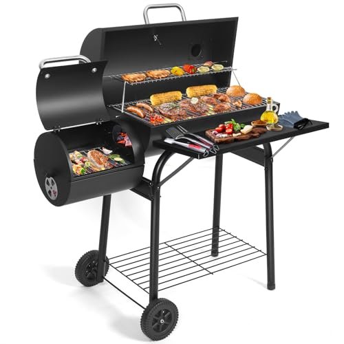 SUNLIFER Charcoal Grill Offset Smoker: Charcoal Barbecue Grills