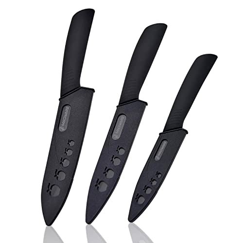 Magiware Ceramic Knives, Ceramic Knife Set with Sheaths Cover