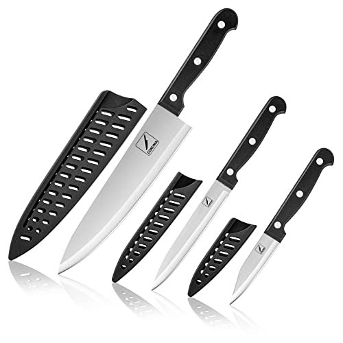 COKUMA Kitchen Knife, 3-Pcs Knife Set With Sheath