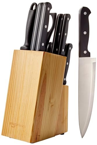 Amazon Basics 14-Piece High Carbon Stainless Steel Kitchen Knife Set